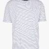 Scotch And Soda Blue Regular-fit Round-neck Striped Linen And Cotton T-shirt