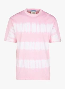Scotch And Soda Pink Regular-fit Round-neck Tie-dye Print Cotton T-shirt