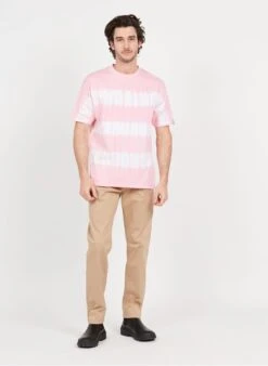 Scotch And Soda Pink Regular-fit Round-neck Tie-dye Print Cotton T-shirt -Deals Mode Modee Store 3974303