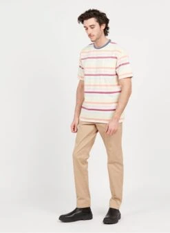 Scotch And Soda Multicolored Regular-fit Round-neck Striped Cotton T-shirt -Deals Mode Modee Store 3974311