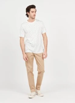 Scotch And Soda Beige Straight-leg Organic Cotton-blend Pants -Deals Mode Modee Store 3974809