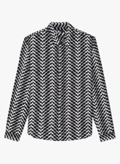 THE KOOPLES Black Printed Viscose Shirt