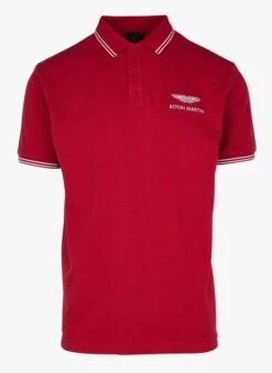 Red Hackett X Aston Martin Regular-fit Cotton Polo Shirt