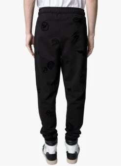Zadig & Voltaire CAPRI - Black Printed Cotton Track Pants -Deals Mode Modee Store 3984706