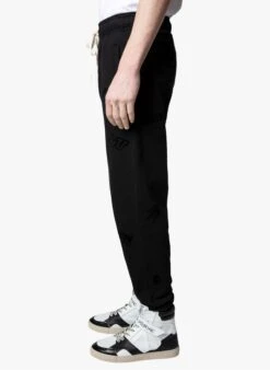 Zadig & Voltaire CAPRI - Black Printed Cotton Track Pants -Deals Mode Modee Store 3984707