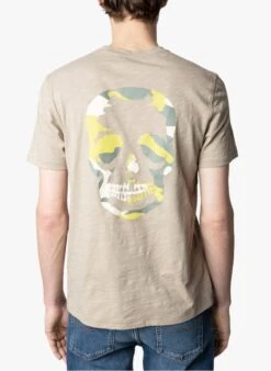 Zadig & Voltaire Beige Regular-fit Round-neck Cotton T-shirt -Deals Mode Modee Store 3984739