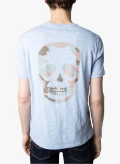 Zadig & Voltaire Blue Regular-fit Round-neck Cotton T-shirt -Deals Mode Modee Store 3984742