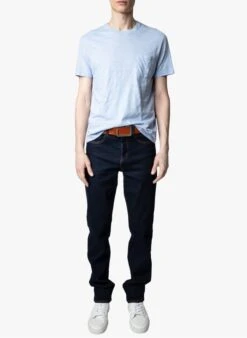 Zadig & Voltaire Blue Regular-fit Round-neck Cotton T-shirt -Deals Mode Modee Store 3984743