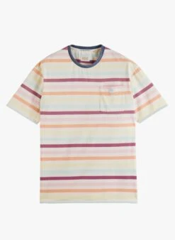 Scotch And Soda Multicolored Regular-fit Round-neck Striped Cotton T-shirt