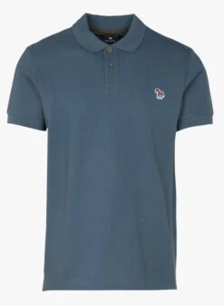 PAUL SMITH Blue Regular-fit Embroidered Cotton Piqué Polo Shirt