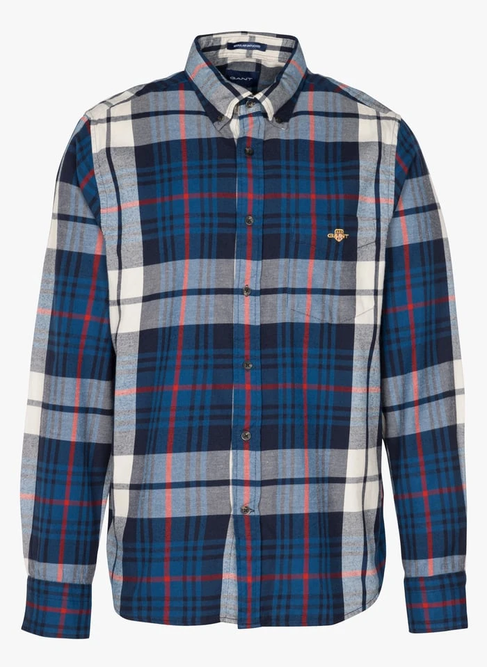 Gant White Regular-fit Checked Cotton Shirt With Button-down Collar 1 Gant White Regular-fit Checked Cotton Shirt With Button-down Collar