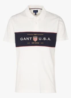 Gant Beige Regular-fit Embroidered Cotton Piqué Polo Shirt