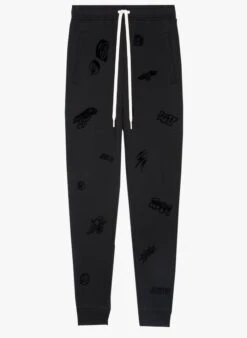 Zadig & Voltaire CAPRI - Black Printed Cotton Track Pants