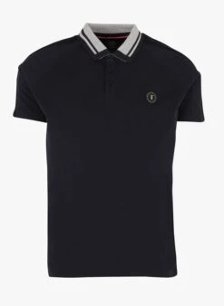 LE TEMPS DES CERISES RAMEL - Blue Straight-cut Cotton Piqué Polo Shirt