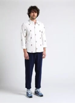 PAUL SMITH White Printed Cotton Shirt With Classic Collar -Deals Mode Modee Store 4016732