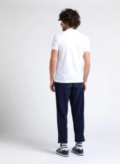 American Vintage PADOW - Blue Ribbed Cotton Pants -Deals Mode Modee Store 4016737