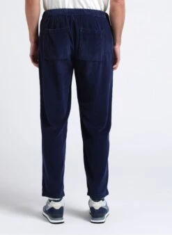 American Vintage PADOW - Blue Ribbed Cotton Pants -Deals Mode Modee Store 4016739