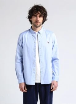 PAUL SMITH Blue Regular-fit Cotton Shirt With Classic Collar -Deals Mode Modee Store 4016769