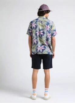 Scotch And Soda Black Leaf Print Shirt With Classic Collar -Deals Mode Modee Store 4017046