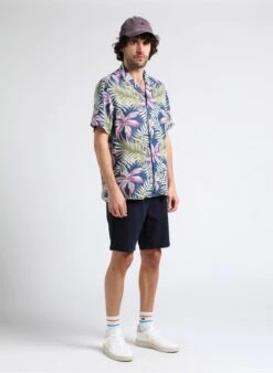 Scotch And Soda Black Leaf Print Shirt With Classic Collar -Deals Mode Modee Store 4017047