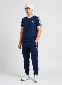 ADIDAS Blue Round-neck Embroidered Cotton T-shirt -Deals Mode Modee Store 4017142