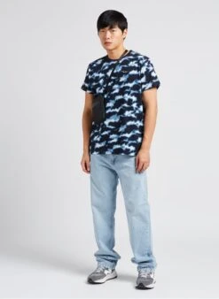Pepe Jeans REM - Blue Cotton T-shirt With Camouflage Pattern -Deals Mode Modee Store 4017217