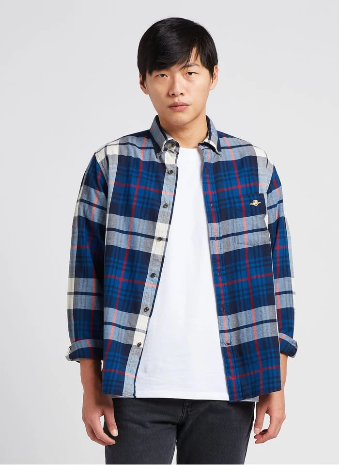 Gant White Regular-fit Checked Cotton Shirt With Button-down Collar 2 Gant White Regular-fit Checked Cotton Shirt With Button-down Collar - Image 2