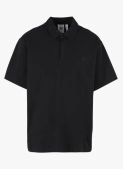 ADIDAS Black Cotton Polo Shirt With Classic Collar