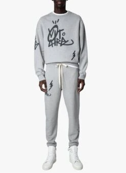 Zadig & Voltaire CAPRI - Grey Cotton Sweatshirt Fabric Joggers -Deals Mode Modee Store 4042473