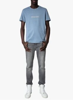 Zadig & Voltaire Blue Round-neck Cotton T-shirt -Deals Mode Modee Store 4042497