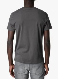 Zadig & Voltaire TOMMY - Grey Round-neck Cotton T-shirt -Deals Mode Modee Store 4042522