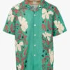 PAUL SMITH Green Printed Cotton Gauze Shirt