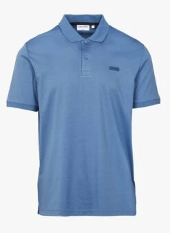 Calvin Klein Blue Cotton T-shirt With Polo Collar