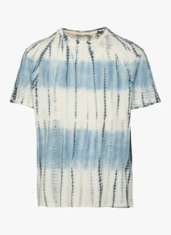 Ikks Blue Tie-dye Print Cotton T-shirt