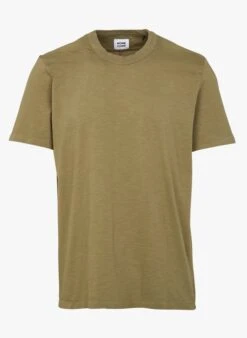 RODGER H - Khaki Regular-fit Round-neck Cotton T-shirt