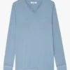 Zadig & Voltaire MONASTIR - Blue Cotton Henley T-shirt