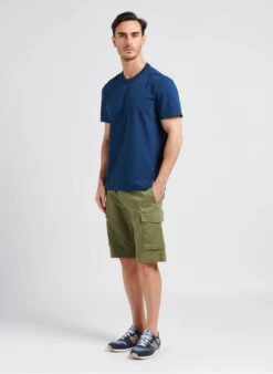 RODGER H - Blue Regular-fit Round-neck Cotton T-shirt -Deals Mode Modee Store 4053496