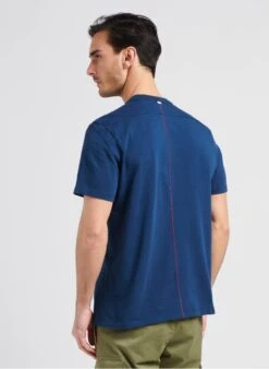 RODGER H - Blue Regular-fit Round-neck Cotton T-shirt -Deals Mode Modee Store 4053497