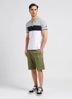 LE TEMPS DES CERISES LEOS - Grey Straight-cut Cotton Piqué Polo Shirt -Deals Mode Modee Store 4053516