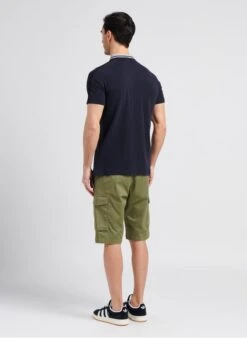 LE TEMPS DES CERISES RAMEL - Blue Straight-cut Cotton Piqué Polo Shirt -Deals Mode Modee Store 4053519