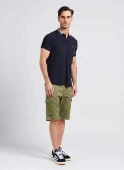 LE TEMPS DES CERISES RAMEL - Blue Straight-cut Cotton Piqué Polo Shirt -Deals Mode Modee Store 4053520