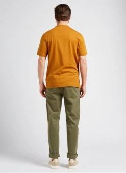 Farah DANNY - Brown Slim-fit Round-neck Cotton T-shirt -Deals Mode Modee Store 4053903