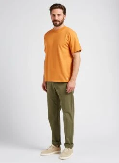 Armor-Lux HERITAGE - Orange Regular-fit Round-neck Cotton T-shirt -Deals Mode Modee Store 4053916