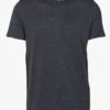 EOLE TEE - Grey Regular-fit Round-neck Linen-blend T-shirt