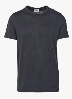 EOLE TEE - Grey Regular-fit Round-neck Linen-blend T-shirt