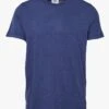 EOLE TEE - Blue Regular-fit Round-neck Linen-blend T-shirt