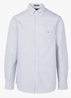 Gant Blue Straight Striped Cotton Shirt