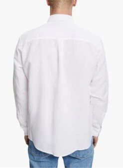 ESPRIT White Regular-fit Linen And Cotton Shirt -Deals Mode Modee Store 4059893