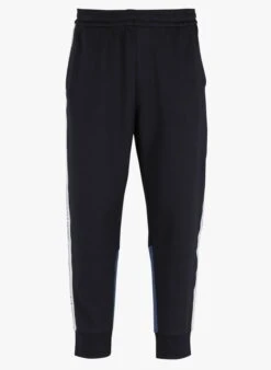 Armani Exchange Blue Logo-printed Striped Cotton Track Pants