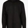 Calvin Klein Black Regular-fit Linen And Cotton Shirt With Classic Collar